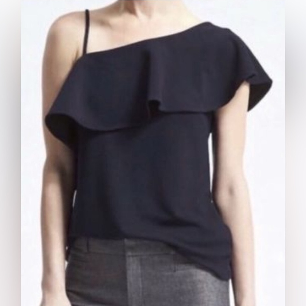 Banana Republic Navy Off-The-Shoulder Blouse - Size L